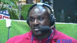 Nate Newton with KTBB AM 600 on Radio Row at Super Bowl XLIII