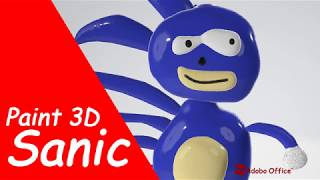 Create Sanic Character on Paint 3D