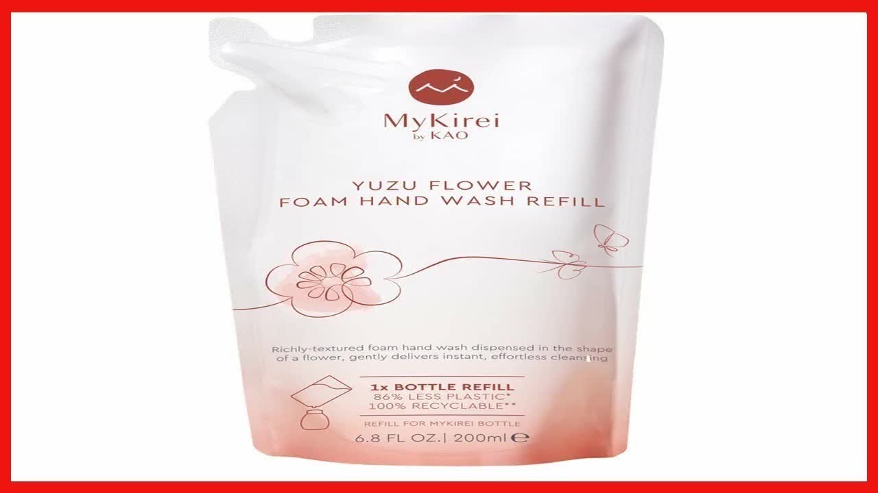 MyKirei By Kao Japanese Yuzu Flower Foam Hand Wash Refill, Sustainable Bottle, Citrus, 6.8 oz - GPA