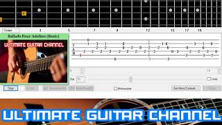Video thumbnail of "[Guitar Solo Tab] Ballade Pour Adeline (Richard Clayderman)"