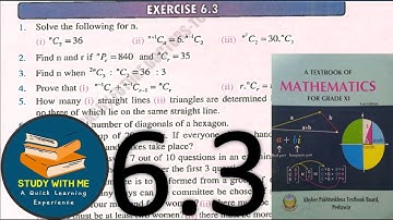 Exercise 6.3 Class 11 Maths Combinations | Ex 6.3 First Year Maths Combinations KPK Book