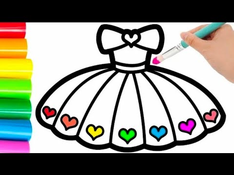 Видео: A Cute Princess Dress Drawing Painting & Colouring for kids Toddlers | Dress Drawing #Dressdrawing