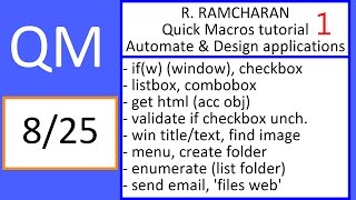 Quick Macros - Tutorial 1 - chapter 8/25 - R. Ramcharan