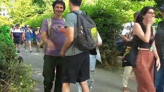 They dropped everything! 😱 #BushmanPrank #Funny #Prankster #JumpScare