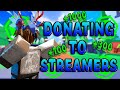 Donating ROBUX To PLS DONATE Streamers In Roblox!!