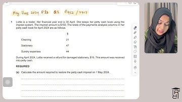 O level/ IGCSE Accounting. May June 2024 Paper 2 Variant 2 Q1