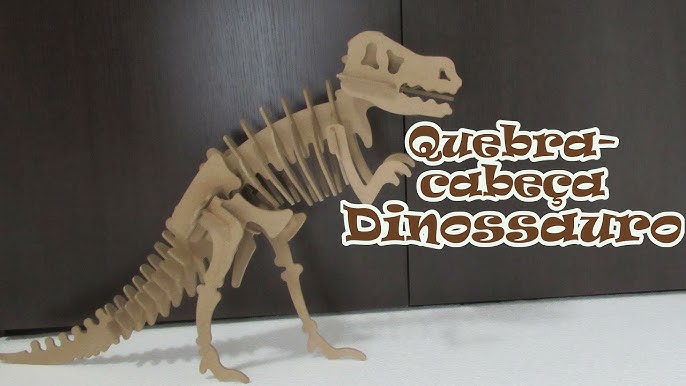 Quebra-Cabeça 3D, DINOSSAURO TIRANOSSAURO REX Edição Especial de 1 metro  55 peças em MDF - DINOBRINQUE # Todos os Modelos de Quebra-Cabeça 3D  Dinobrinque