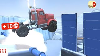 MMX HILL CLIMB: Snow Stage 2 - Completed with Big Rig truck - Car racing game screenshot 5