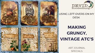 Making ATC with whats on my desk! #atc #artisttradingcards #handmade #papercrafting #grunge