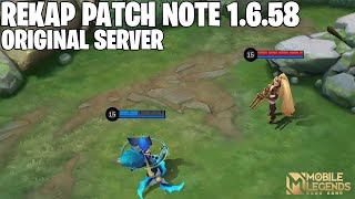 REKAP PATCH NOTE 1.6.58 ORIGINAL SERVER MOBILE LEGENDS - HERO BUFF/NERF, FITUR BARU, EVENT BARU!
