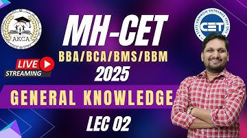 GK | Demo Lec 02 | MH CET 2025 | BBA/BCA/BMS/BBM | New Batch | AKCA#education | by Amol Sir
