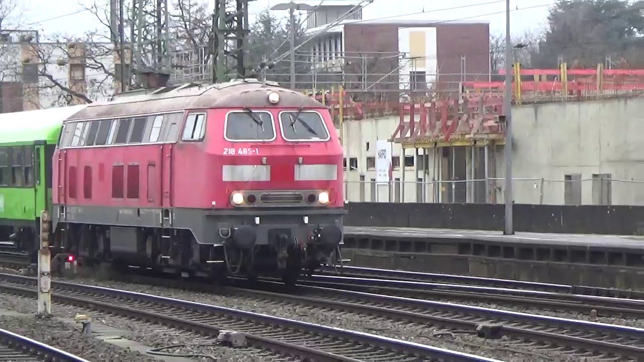 *Uniek* AIX 218 485 komt met Flixtrain rijtuigen te stilstand te Aachen ...