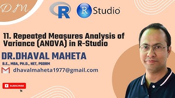 11. Repeated Measures Analysis of Variance (ANOVA) in R || Dr. Dhaval Maheta