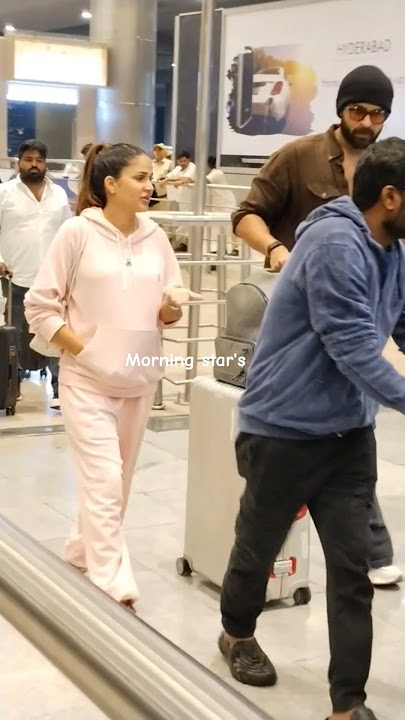soon to be parents #lavanyatripati #varuntej snapped at airport #shorts baby on board #viralshort