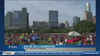 Thousands of austinites celebrated america's birthday at vic mathias
shores along lady bird lake.