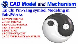 Full Tai Chi Yin Yang Symbol Modeling in SolidWorks Surfaces Update