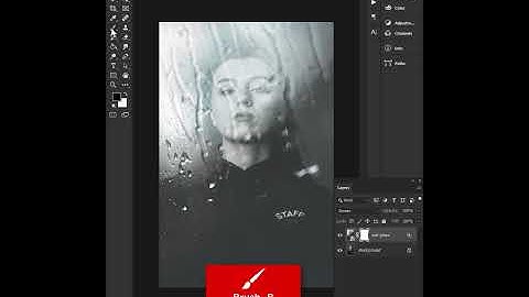 Realistic Wet glass effect in Photoshop 2021 #Shorts