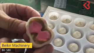 jam filled mochi double stuffed cookies mochi ice cream encrusting and aligning machine Beikn 2021