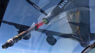 F-15Dイーグル・コックピット映像 (離陸 & 空中給油)