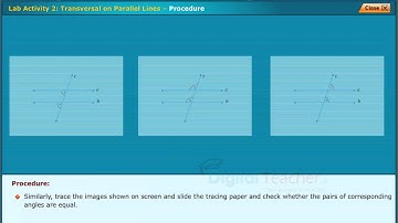 Transversal on Parallel Lines, Class 7 Maths | Digital Teacher