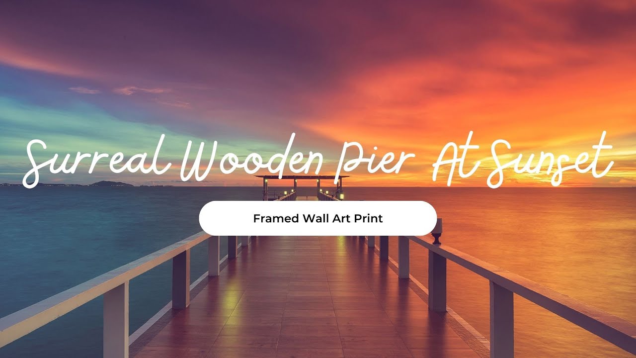 Photo Wall Art: Surreal Wooden Pier At Sunset with Intrigued Effect Framed Prints