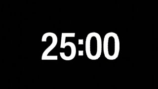 25 Minute Timer Black Screen | Original Pomodoro Study Timer | Deep Focus Countdown | No Copyright