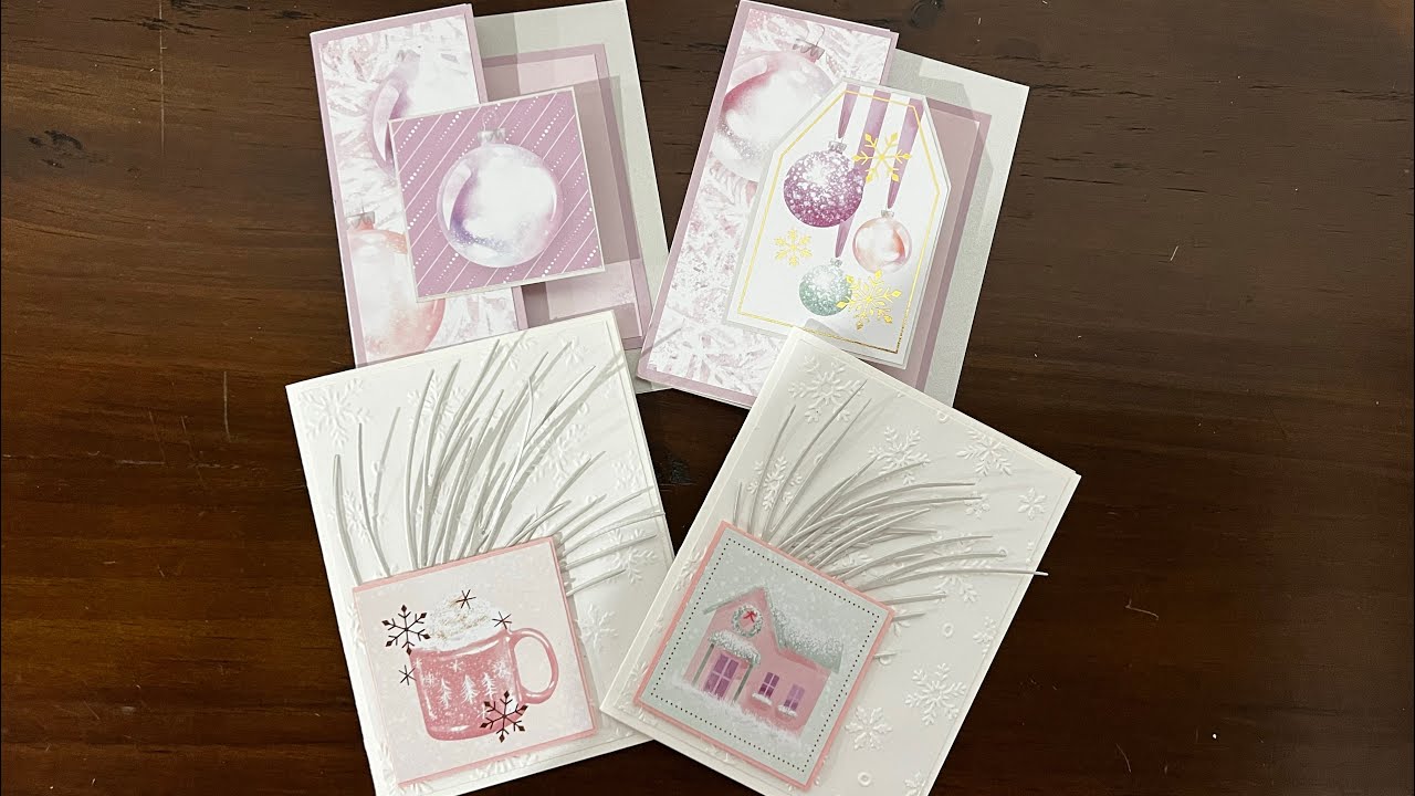 Recollections Sugar Plum Pink Christmas Paper Pack Card Series | Greetery Pink Wisps Die (Part 3)