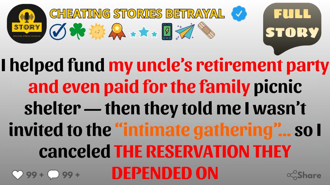 At My Uncle’s Retirement Party, I Funded Everything—Then They Uninvited Me From Family Picnic