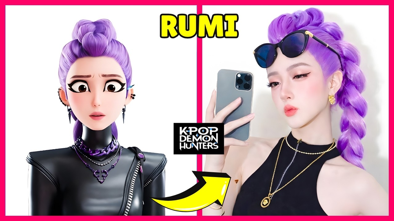 KPOP Demon Hunters in Real Life TikTok Version & 🎵 Guess KPOP Demon Hunters Characters By Dancing 💃🎵