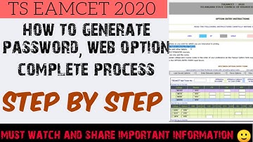 TS EAMCET counselling Web option process || how to generate password
