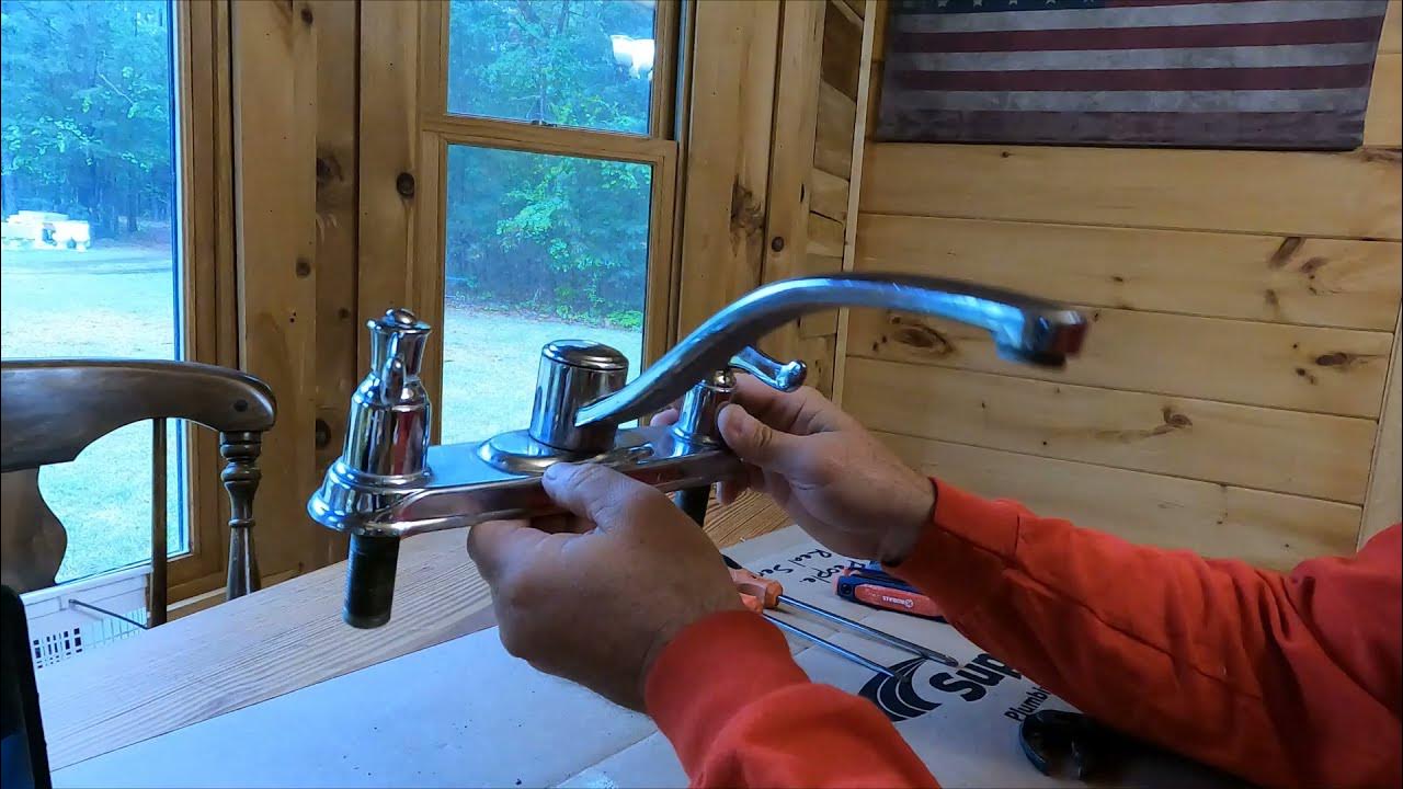 Moen two handle faucet handle cartridge replacement how to video YouTube