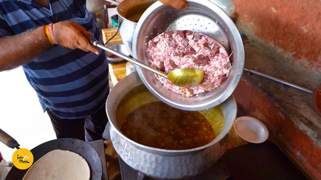 Rajasthani Style Mutton Keema Kaleji Making In Jaipur Rs. 300/- Only l Jaipur Street Food | INDIA EAT MANIA