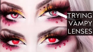 🦇 VAMPIRE / COSPLAY CONTACTS 🦇 ANMA BEAUTY Circle Lenses Review and Try On | Vesmedinia