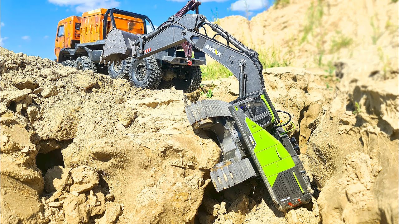KAMAZ 8X8 RESCUING EXCAVATOR AND DUMP TRUCK | RC Car | Wilimovich