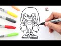 How to draw KNUCKLES the Echidna | Dibujando a Nudillos el Equidna