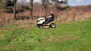 Jack's first lawnmower ride of the year!