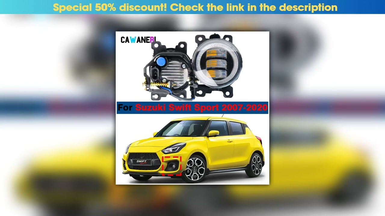 Get 2 Pieces 30W 6000LM LED Fog Light Angel Eye Daylight For Suzuki Swift Sport 2007-2020 H11 Canbu