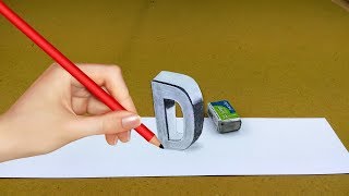 Draw 3D letter D Easily