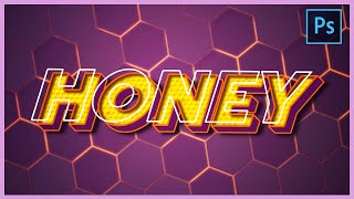 [ Text Effect ] 3D HONEYCOMB in Photoshop