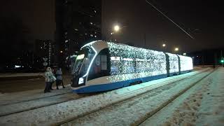 Новогодний трамвай Happy new year&#39;s tram