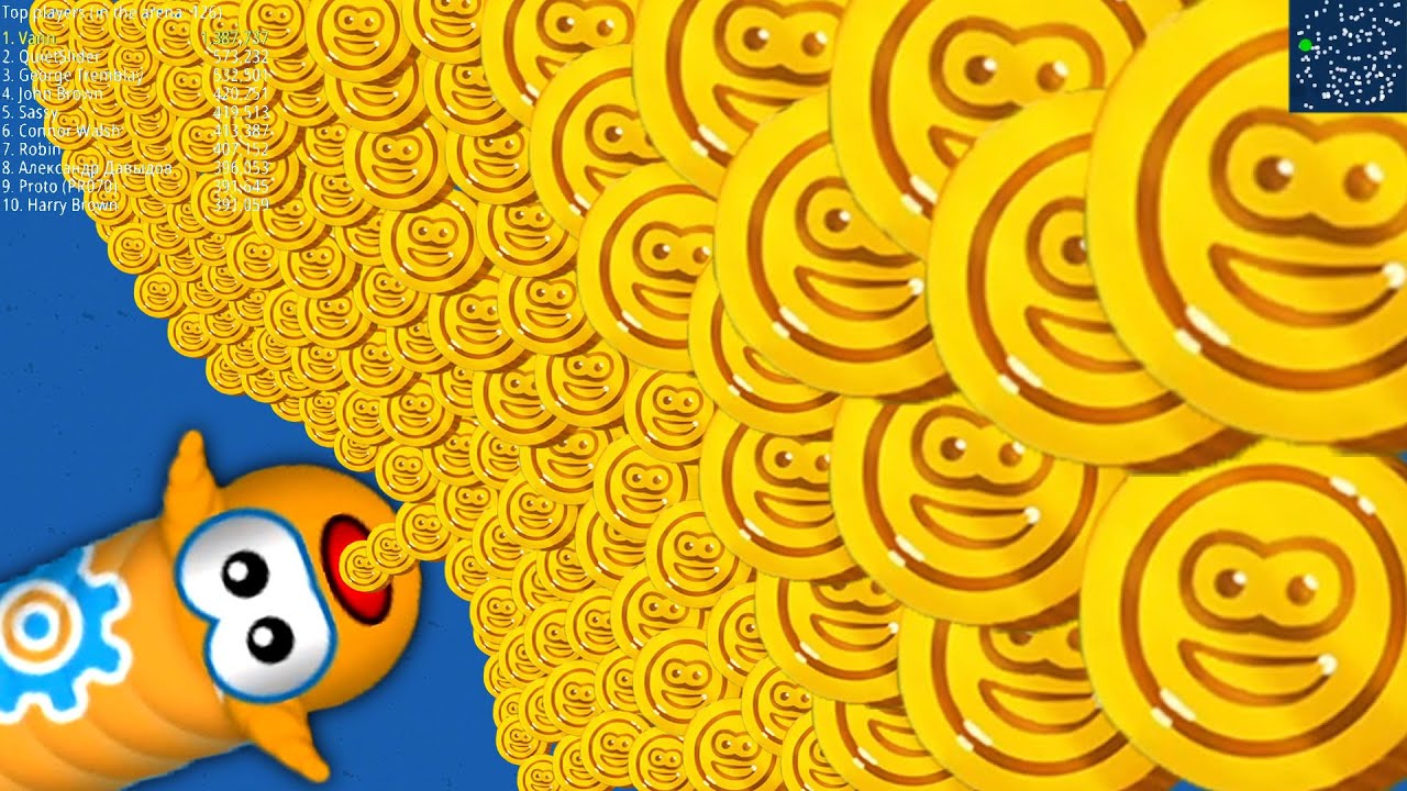 WormsZone.io Biggest Slither Snake 1.1+ M Score World Record Top 01 Epic Worms Zoneio Gameplay # 124