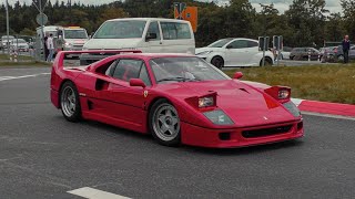 Classic and Supercars leaving AVD Oldtimer Grand Prix at the Nürburgring #1 2x F40, 300SLS, 550,...