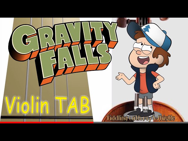 Gravity Falls - Extended Theme  - Violin - Play Along Tab Tutorial class=