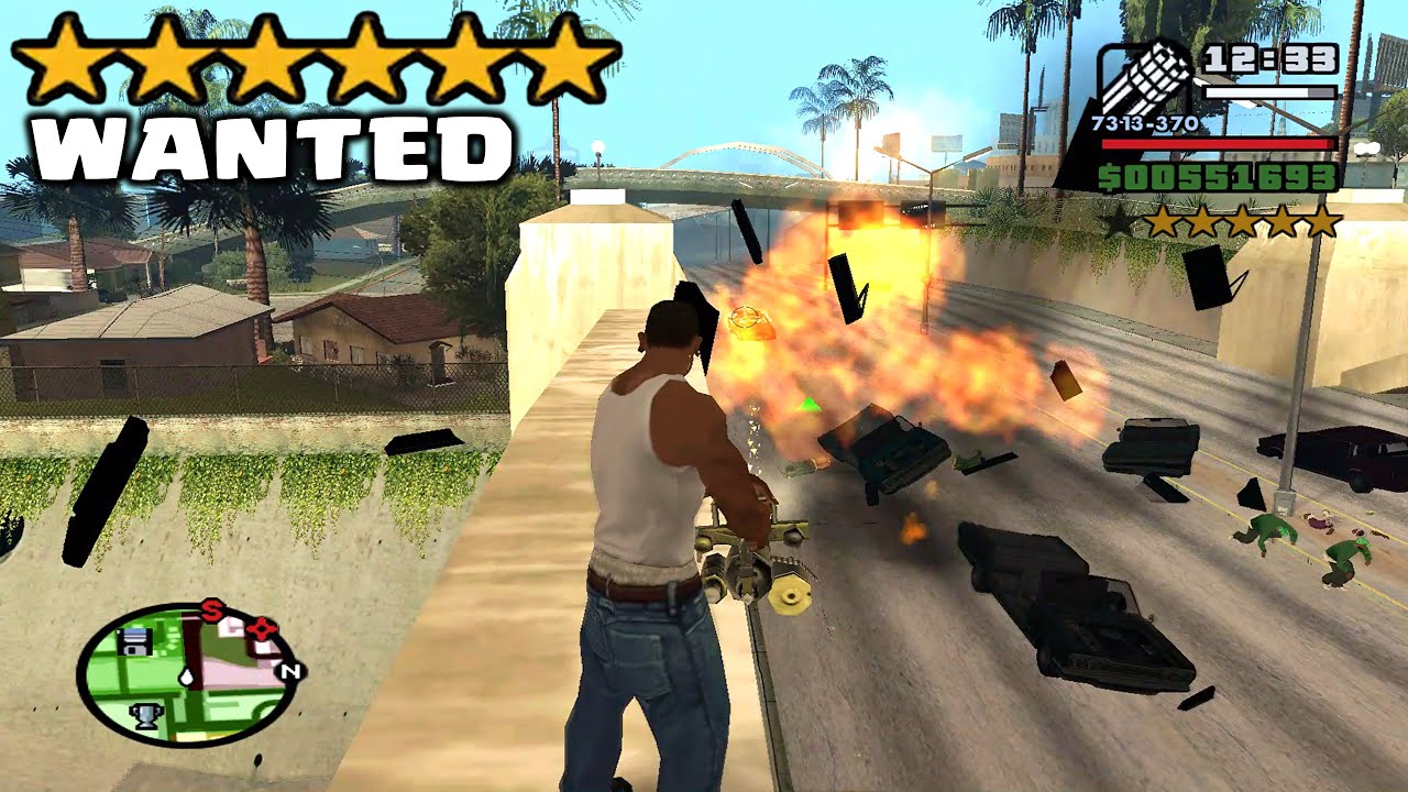 SIX STARS WANTED LEVEL WITH MINIGUN HOW TO GET 6 STAR WANTED IN 