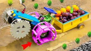 TOP 5 DIY making mini heavy tractor trolley | how to recuse Tractor stuck in mud | @SunFarming