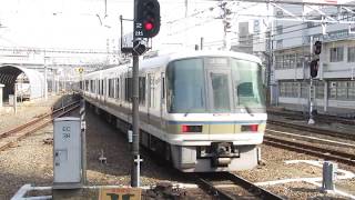 JR西日本 221系 大阪環状線 天王寺駅折り返し 回送・試運転幕で発車 20180331