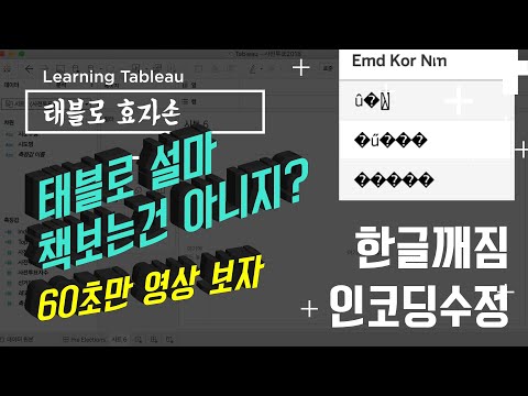 [태블로효자손] 39.Tableau_ 한글깨짐 문제해결
