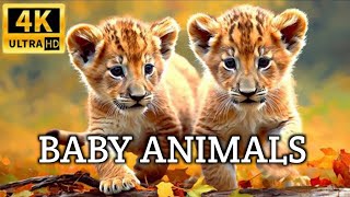 Amazing Baby Animals 4k | Animals Family with Scenic Relaxation Film