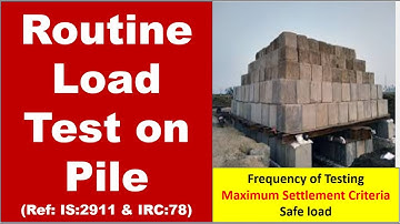 Routine Load Test on Working Pile | Complete Details | As per IS: 2911 (Part-4) &  IRC: 78