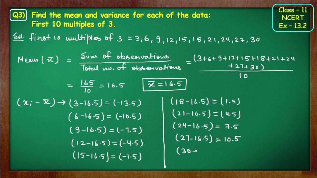Class 11 ex 13 2 q3 statistics new syllabus green board chapter 13